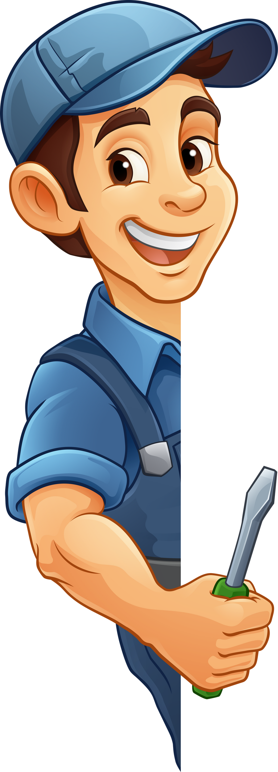 Electrician Handyman Screwdriver Cartoon Mascot