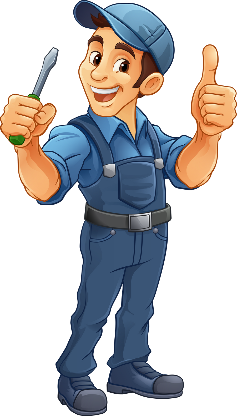 Electrician Handyman Screwdriver Cartoon Mascot